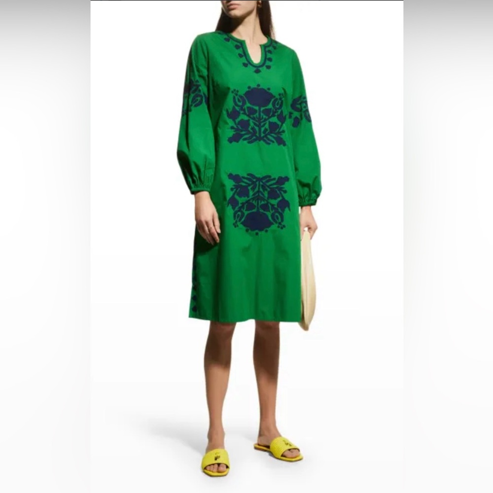 Frances Valentine Kris Midi Dress. Green and Navy. Size 1X.